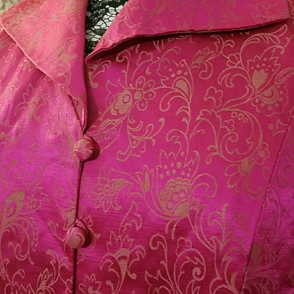 Donna Morgan pink silk skirt suit, size 10 - Picture 2 of 4